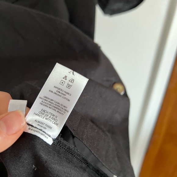 Almost There Bianca Black Linen Button Up Dress, size small - Picture 5 of 5